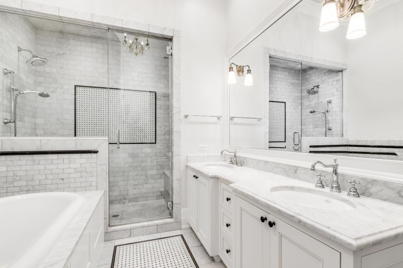 Modern bathroom with walk-in shower